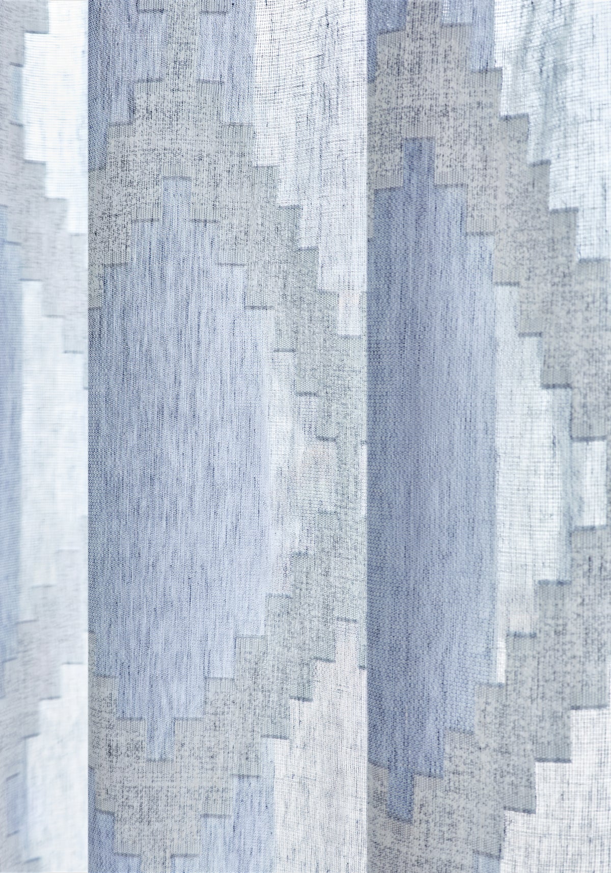 Detail of Thibaut Harlow Sheer woven fabric in Navy color pattern FWW7131