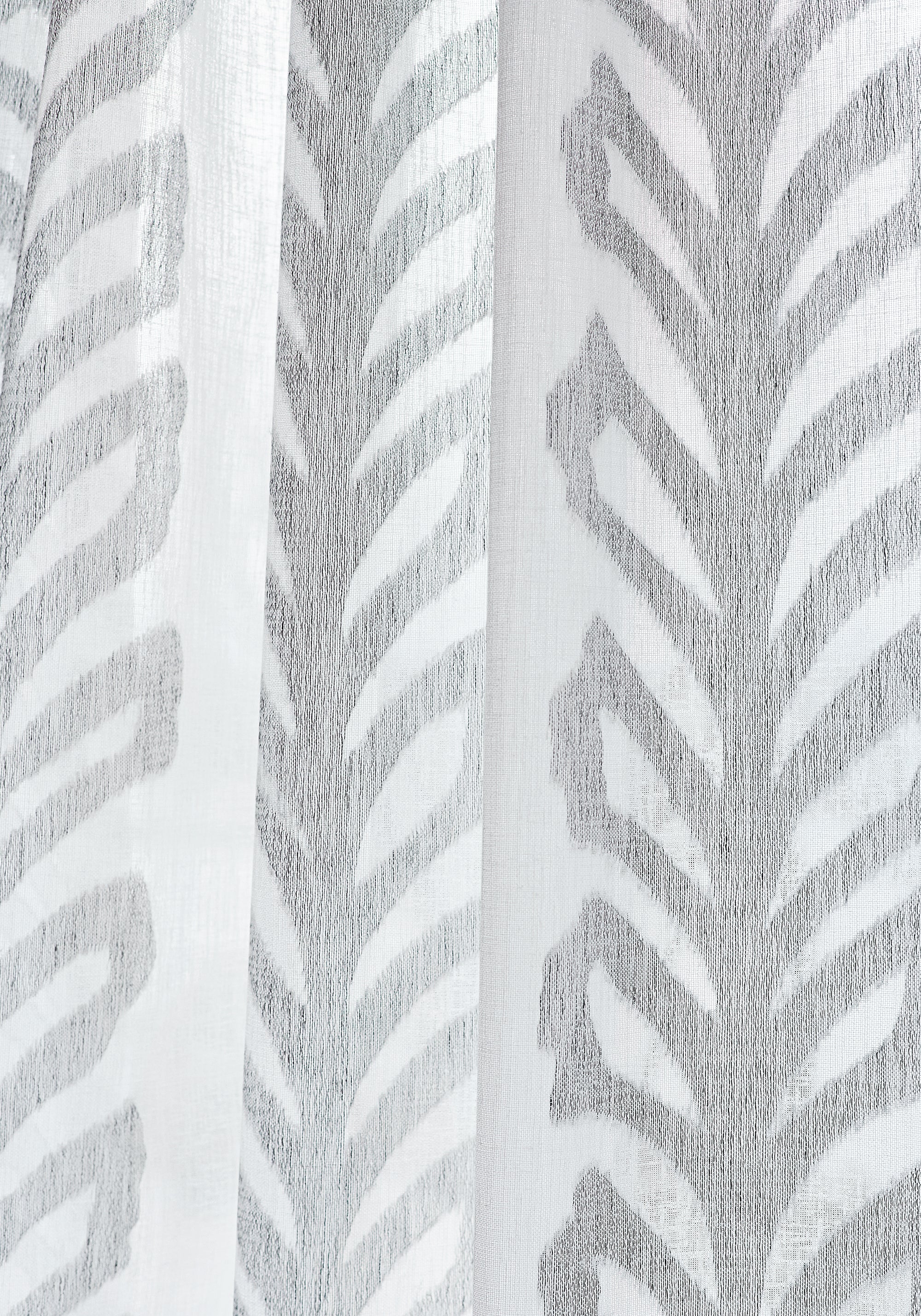 Detail of hibaut Lenox Sheer woven fabric in Smoke color pattern FWW7146