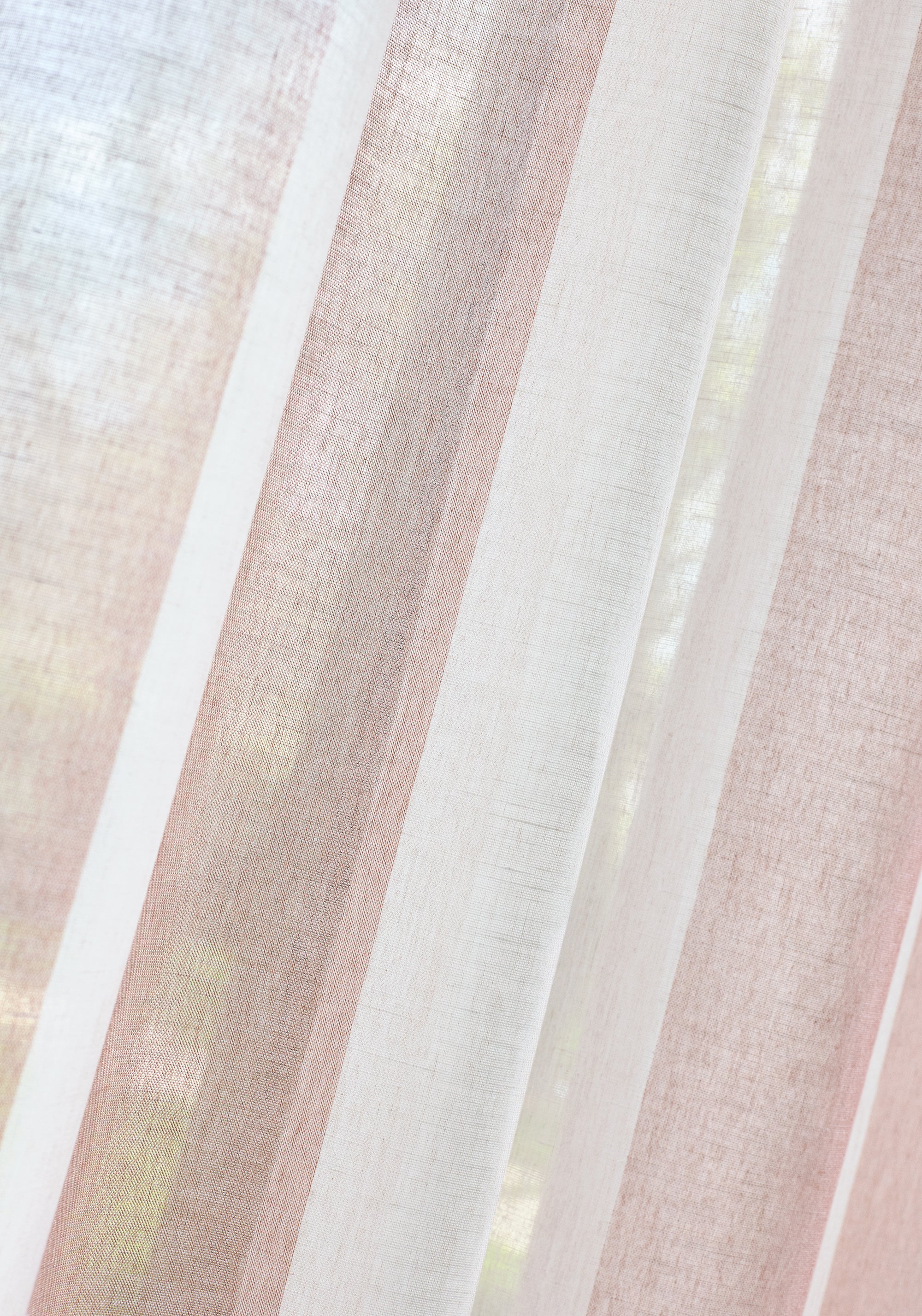Sheer in Newport Stripe fabric in clay and flax color - pattern number FWW8213 - by Thibaut in the Aura collection