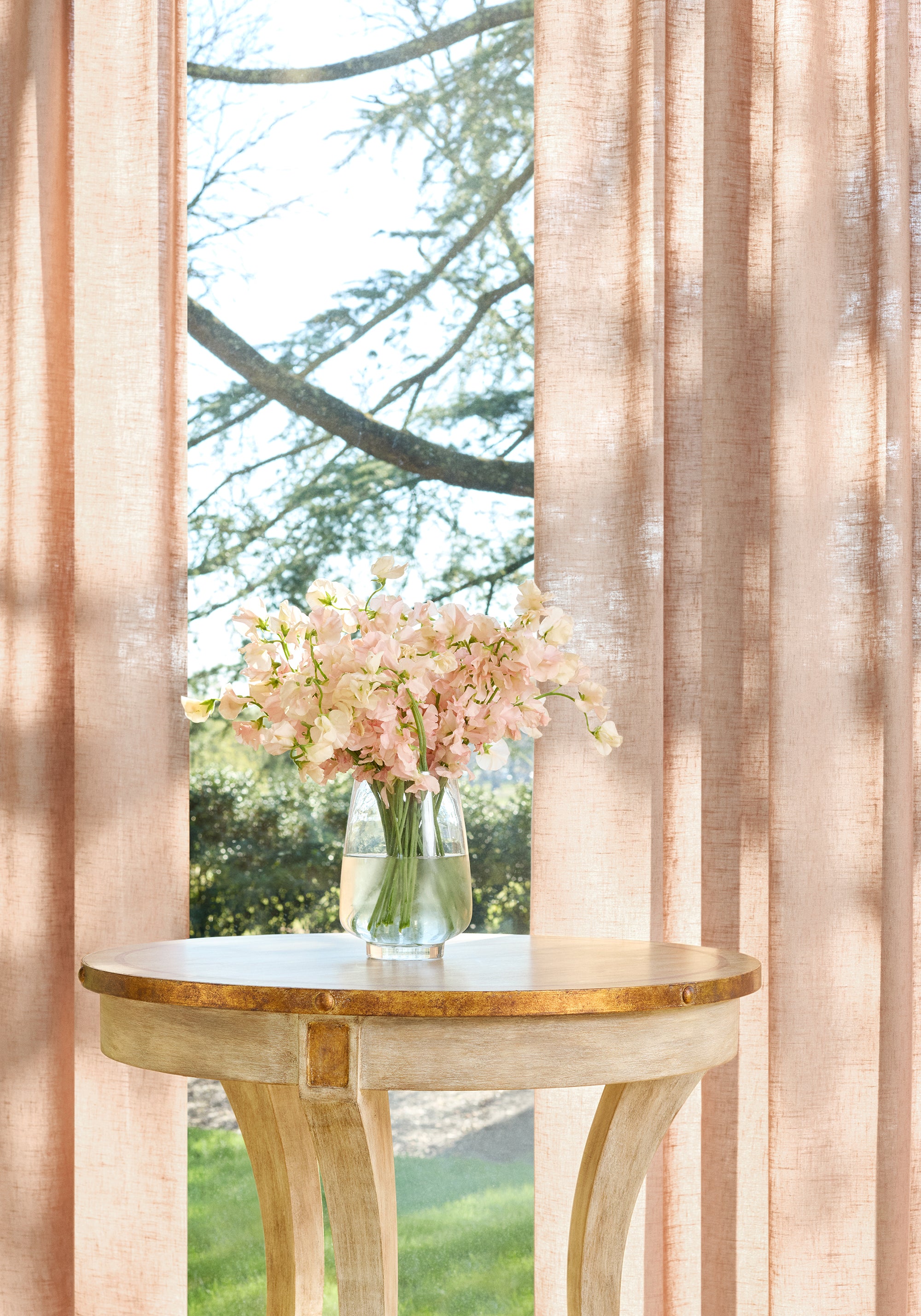 Sheers in Ottawa fabric in clay color - pattern number FWW8252 - by Thibaut in the Aura collection