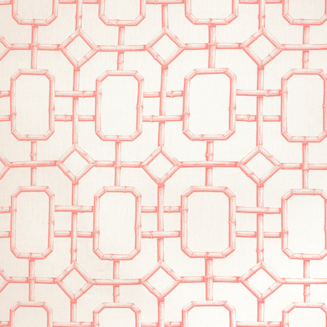 Bambu Fret fabric in coral color - pattern BAMBU FRET.719.0 - by Kravet Couture in the Jan Showers Charmant collection