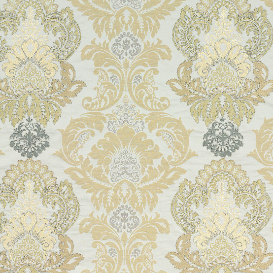 Waterford Damask fabric in bronze/natural color - pattern BF10509.3.0 - by G P &amp; J Baker in the Simply Damask collection