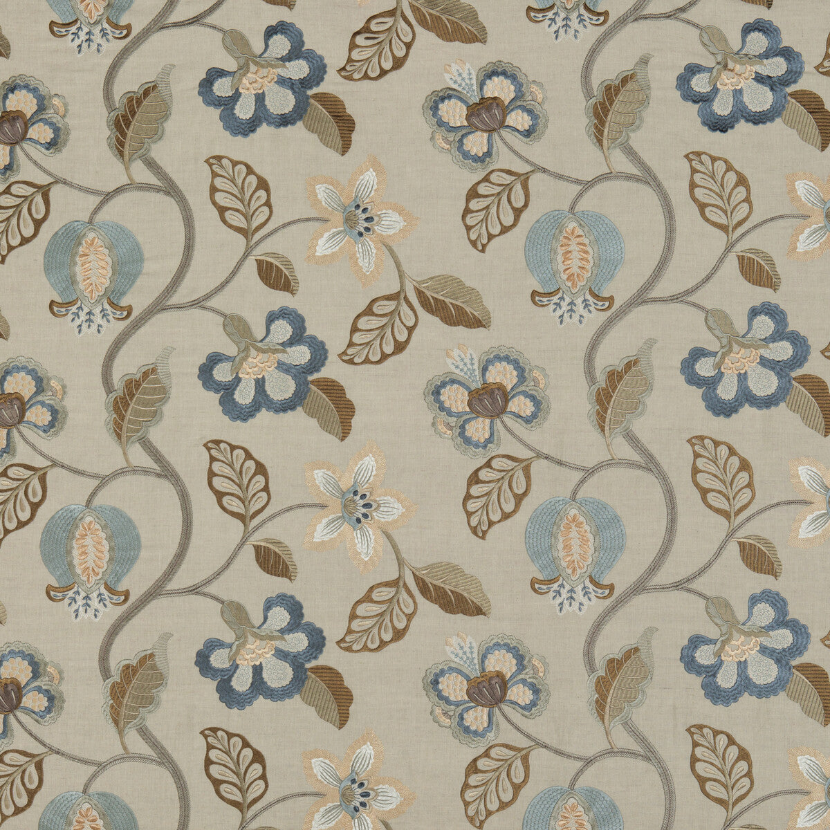 Elvaston fabric in indigo color - pattern BF10532.1.0 - by G P & J Baker in the Langdale collection