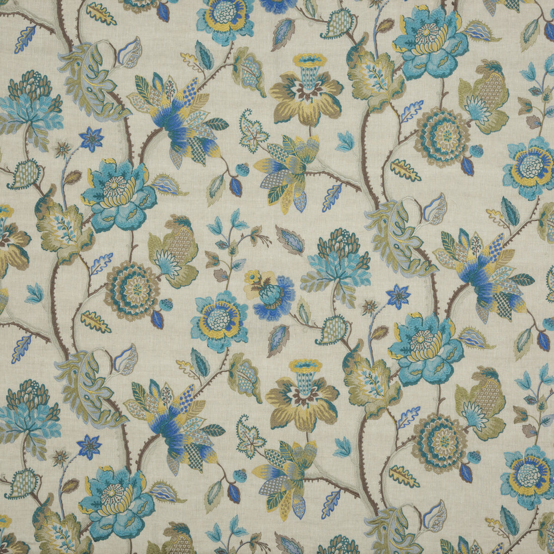 Dryden fabric in teal/gilt color - pattern BF10589.3.0 - by G P &amp; J Baker in the Cosmopolitan collection