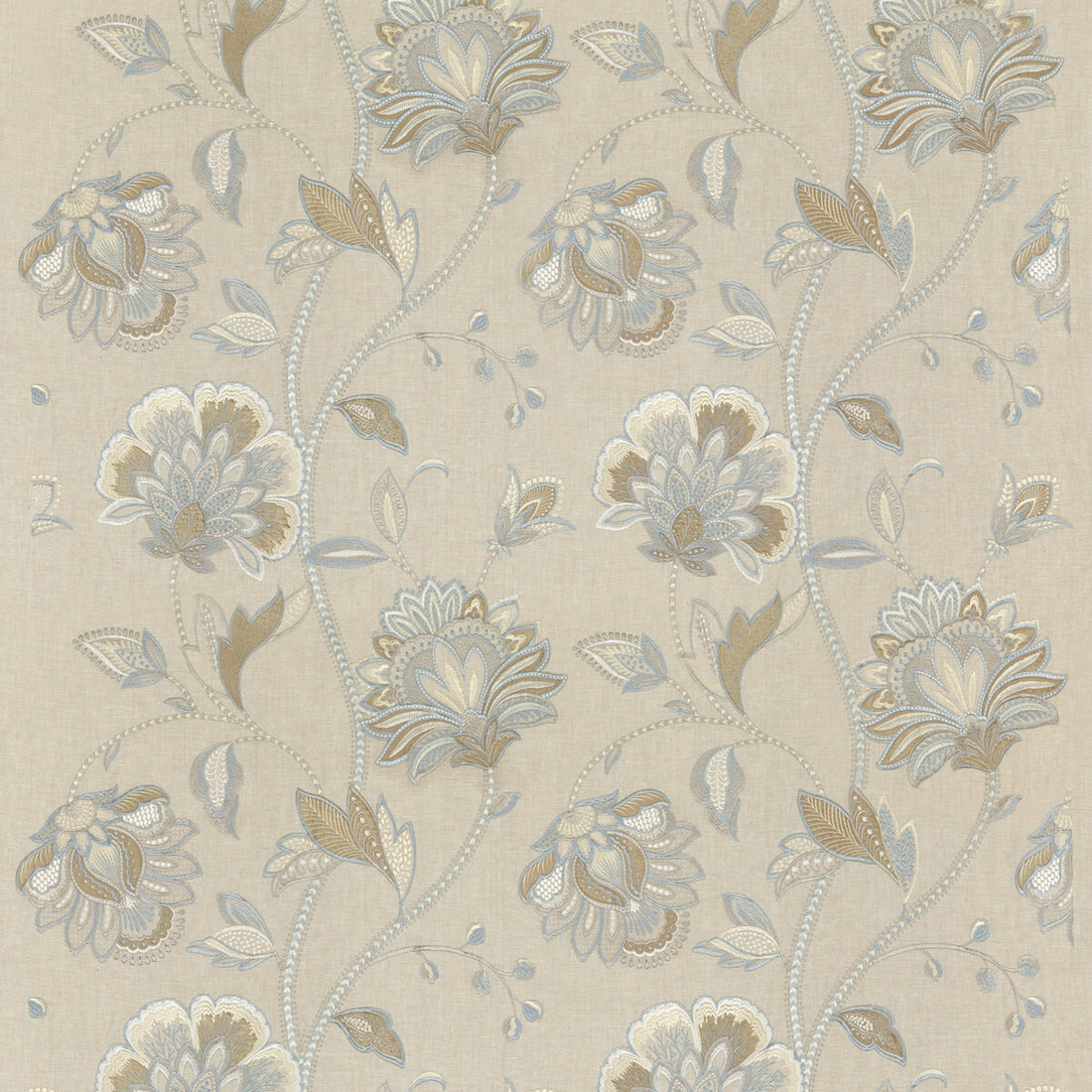 Ormesby fabric in soft blue color - pattern BF10762.3.0 - by G P &amp; J Baker in the Keswick Embroideries collection