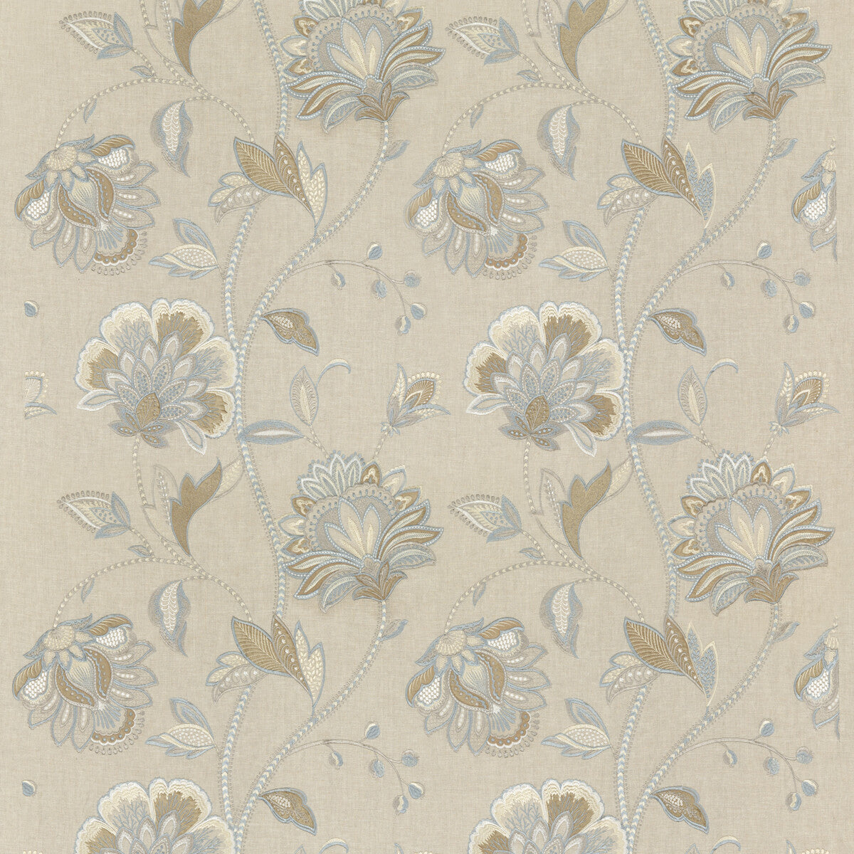Ormesby fabric in soft blue color - pattern BF10762.3.0 - by G P & J Baker in the Keswick Embroideries collection