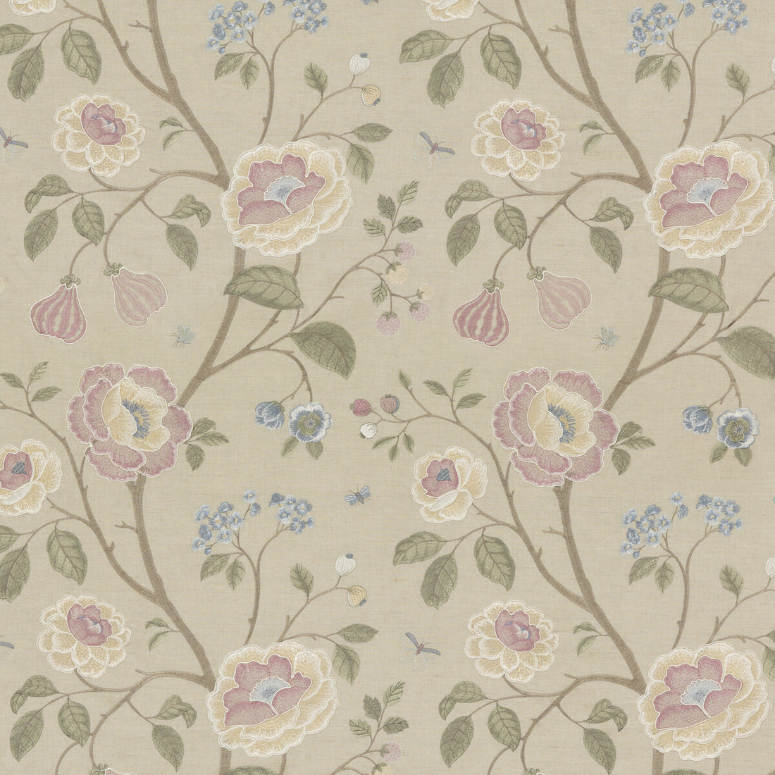Lillington fabric in blush color - pattern BF10763.1.0 - by G P &amp; J Baker in the Keswick Embroideries collection