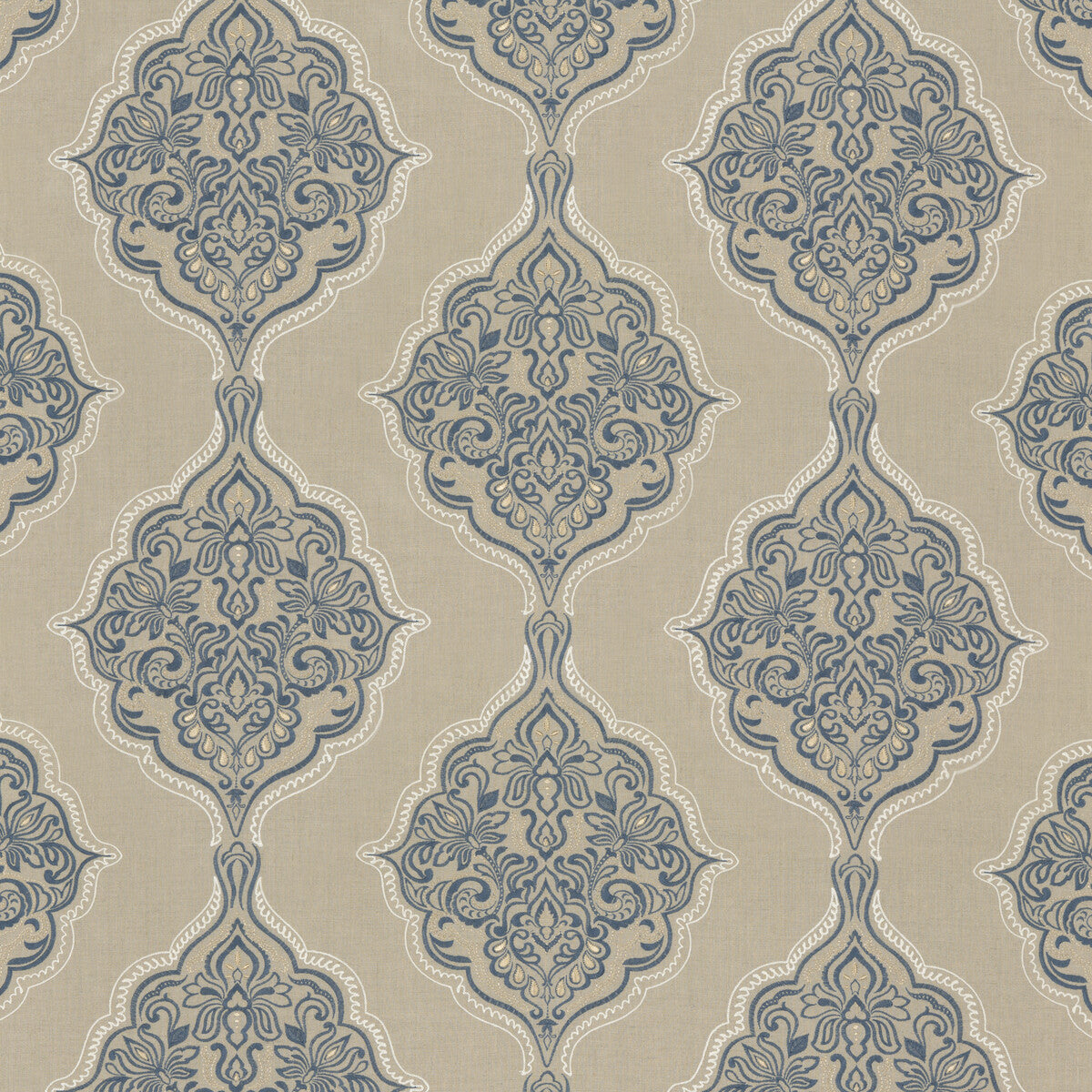 Montacute fabric in indigo color - pattern BF10767.2.0 - by G P & J Baker in the Keswick Embroideries collection
