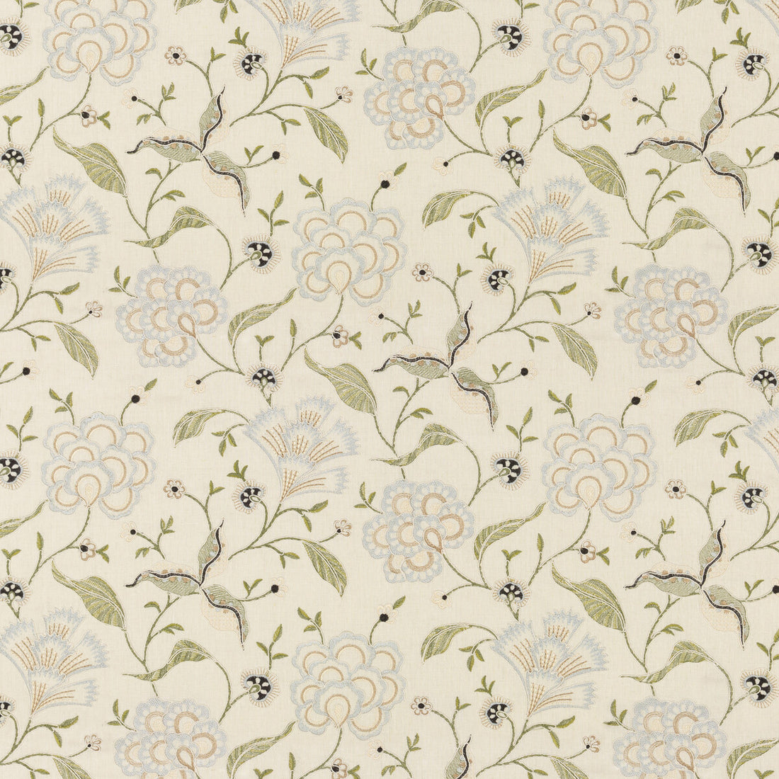 Lamorna Embroidery fabric in linen color - pattern BF10798.1.0 - by G P &amp; J Baker in the Artisan II collection