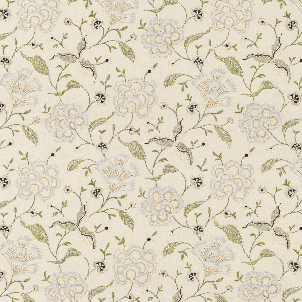 Lamorna Embroidery fabric in linen color - pattern BF10798.1.0 - by G P & J Baker in the Artisan II collection