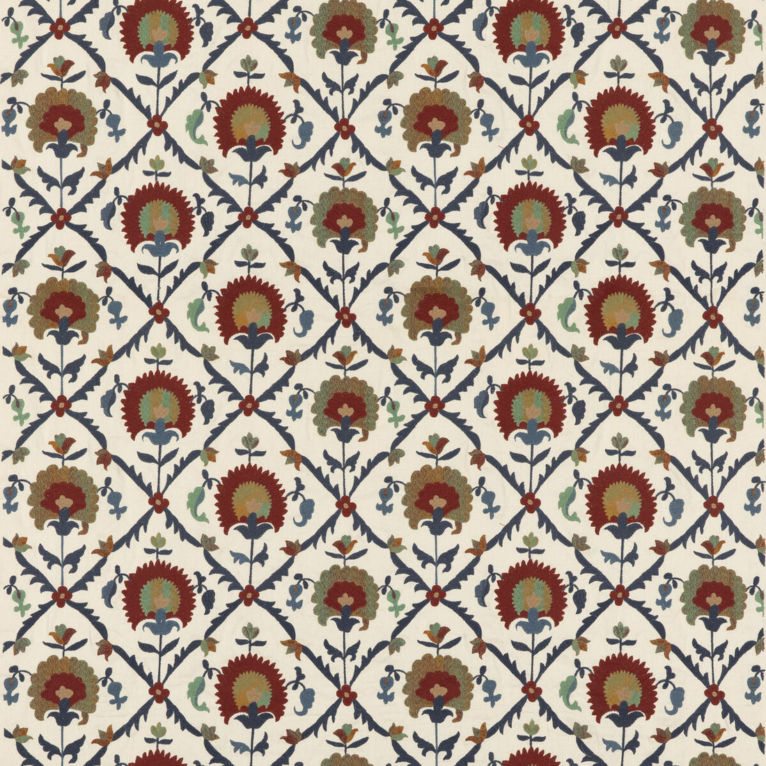 Winchelsea fabric in red/ blue color - pattern BF10905.1.0 - by G P &amp; J Baker in the Portobello collection