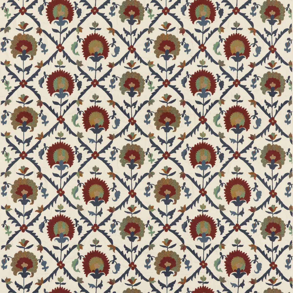Winchelsea fabric in red/ blue color - pattern BF10905.1.0 - by G P & J Baker in the Portobello collection