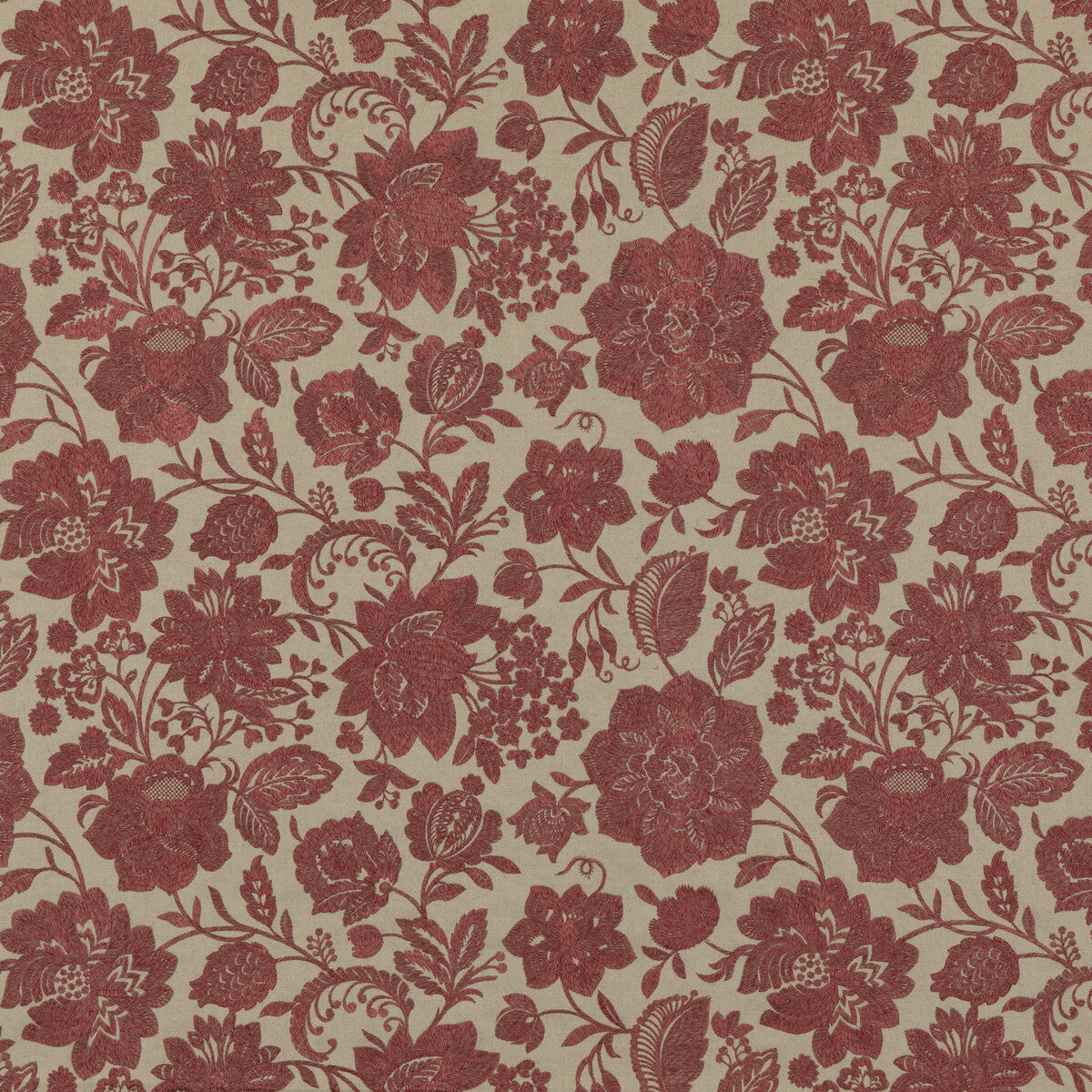 Berwick fabric in red color - pattern BF10918.2.0 - by G P & J Baker in the Portobello collection