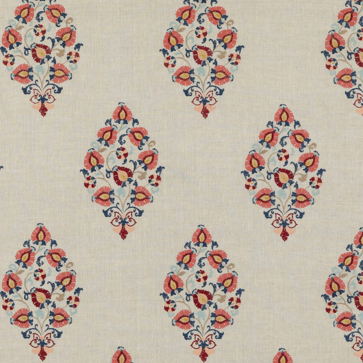 Wooton fabric in red/blue color - pattern BF10923.1.0 - by G P & J Baker in the Portobello collection