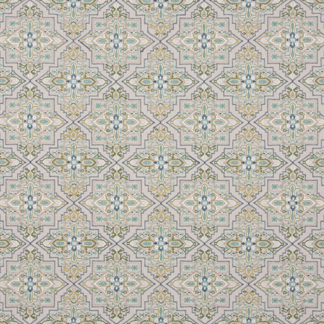 Benaki fabric in aqua color - pattern BF10940.1.0 - by G P &amp; J Baker in the Caspian collection