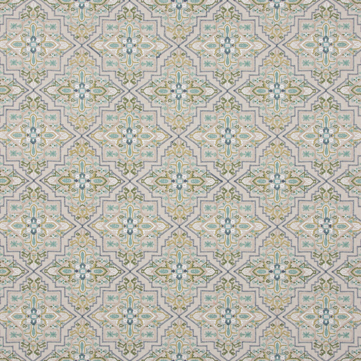 Benaki fabric in aqua color - pattern BF10940.1.0 - by G P & J Baker in the Caspian collection