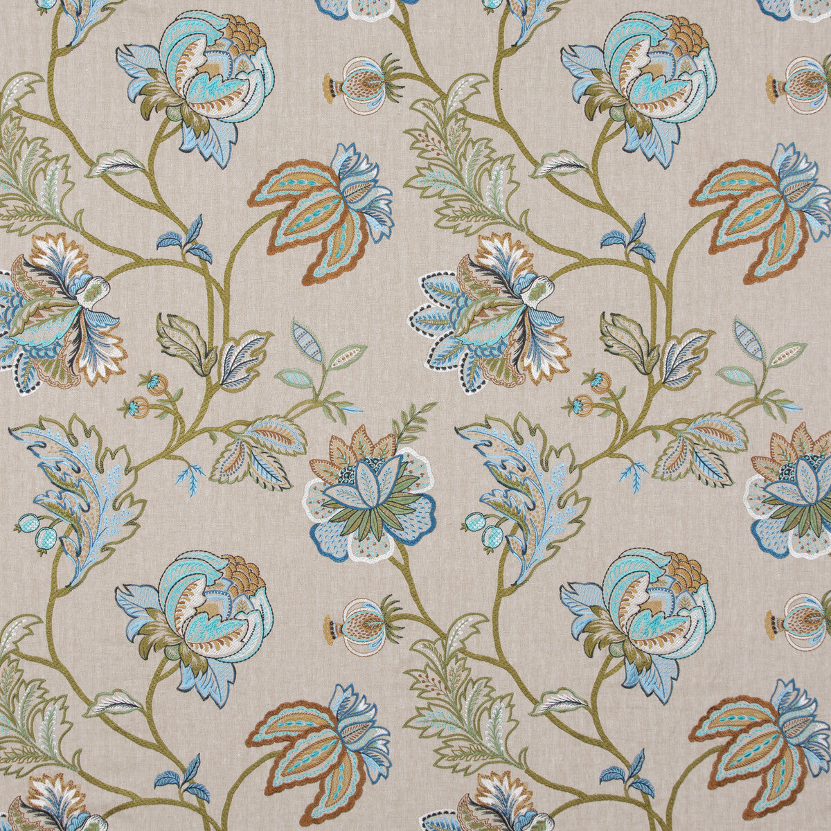 Agra fabric in teal color - pattern BF10942.2.0 - by G P & J Baker in the Caspian collection