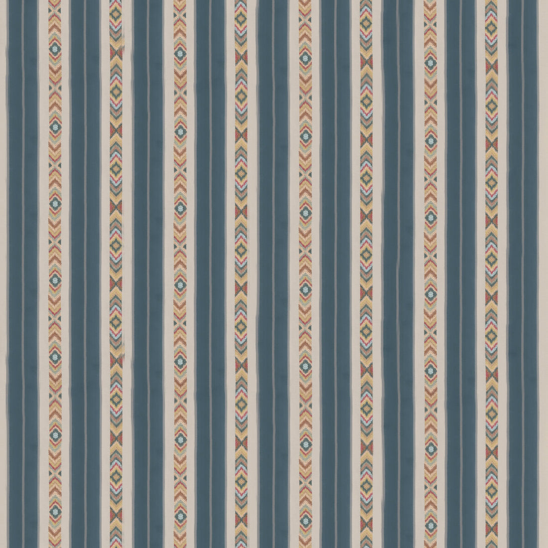 Ashlar Stripe fabric in blue color - pattern BF10943.1.0 - by G P &amp; J Baker in the Burford collection