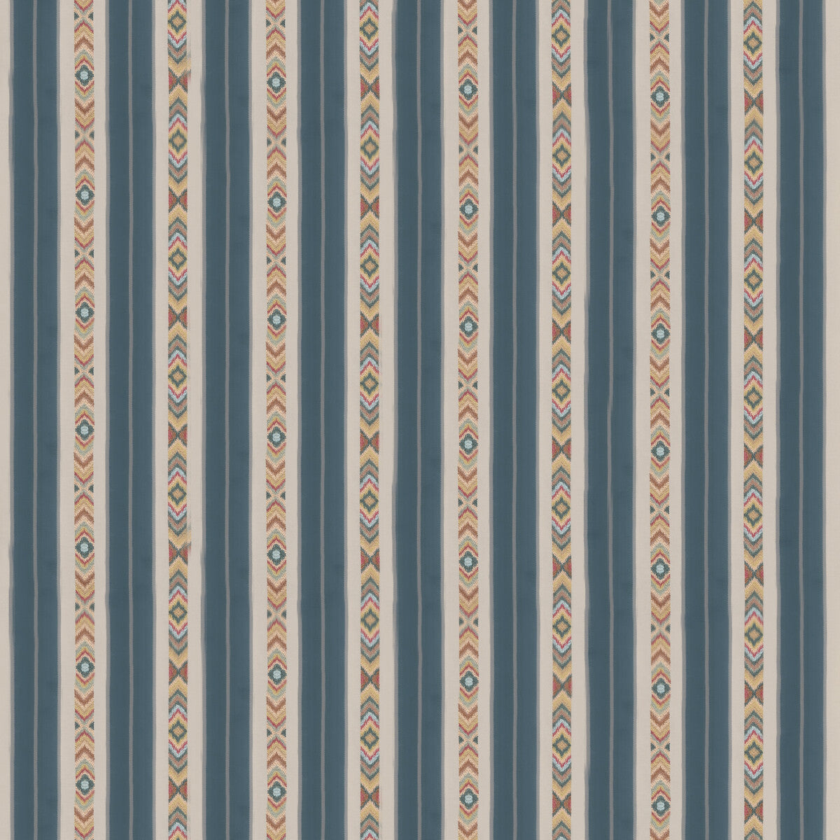 Ashlar Stripe fabric in blue color - pattern BF10943.1.0 - by G P & J Baker in the Burford collection