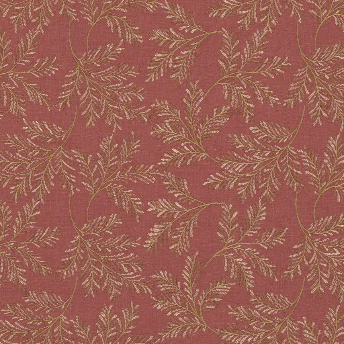 Chelsea Fern fabric in red color - pattern BF10945.450.0 - by G P & J Baker in the Ashmore collection