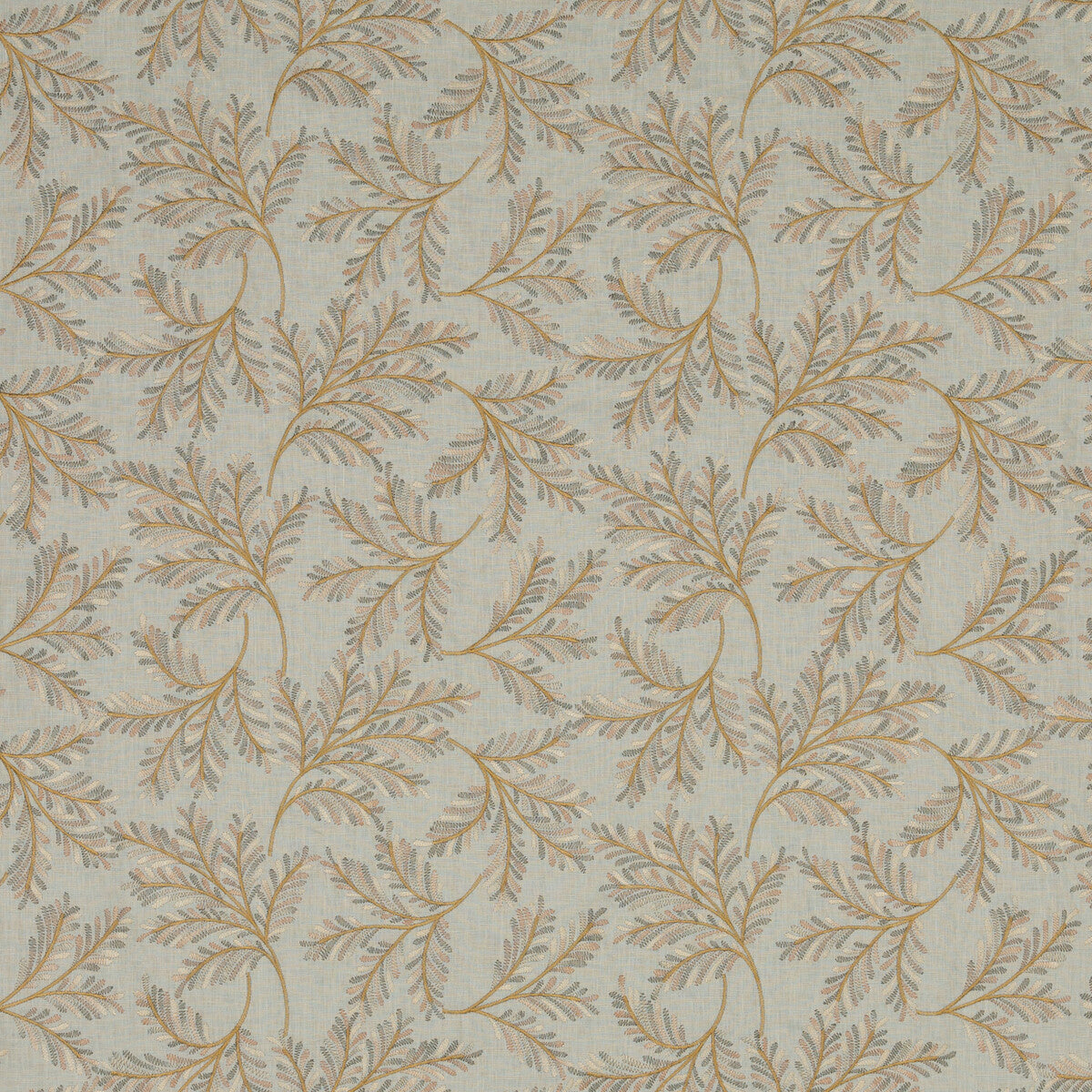 Chelsea Fern fabric in aqua/bronze color - pattern BF10945.715.0 - by G P & J Baker in the Ashmore collection