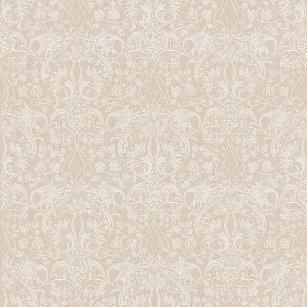 Fritillerie Embroidery fabric in natural color - pattern BF10995.1.0 - by G P & J Baker in the Original Brantwood Fabric collection
