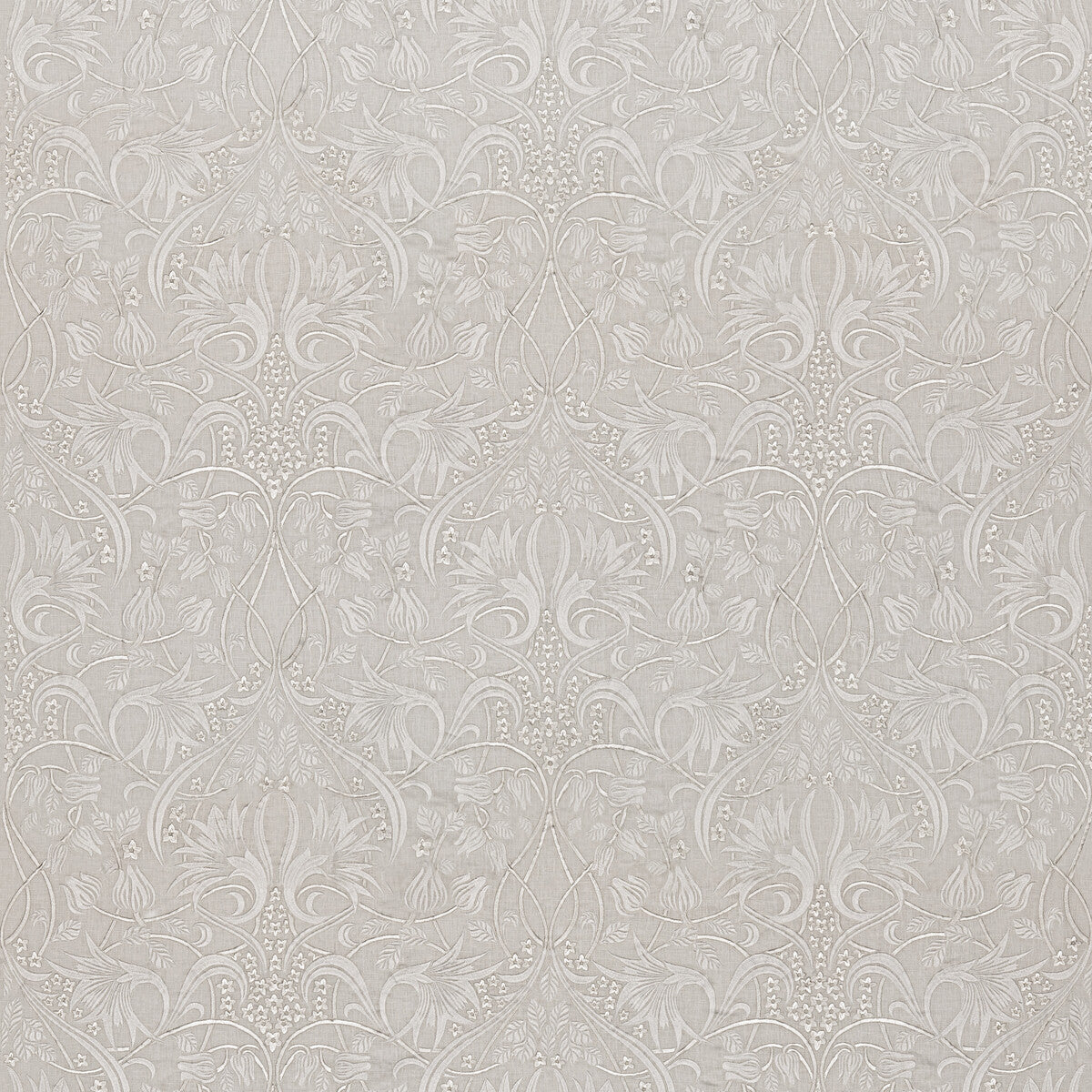 Fritillerie Embroidery fabric in ivory color - pattern BF10996.1.0 - by G P & J Baker in the Original Brantwood Fabric collection