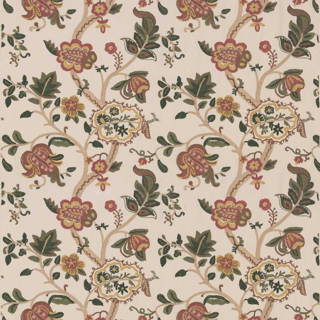 Chewton fabric in rose/green color - pattern BF11022.1.0 - by G P &amp; J Baker in the Burford collection