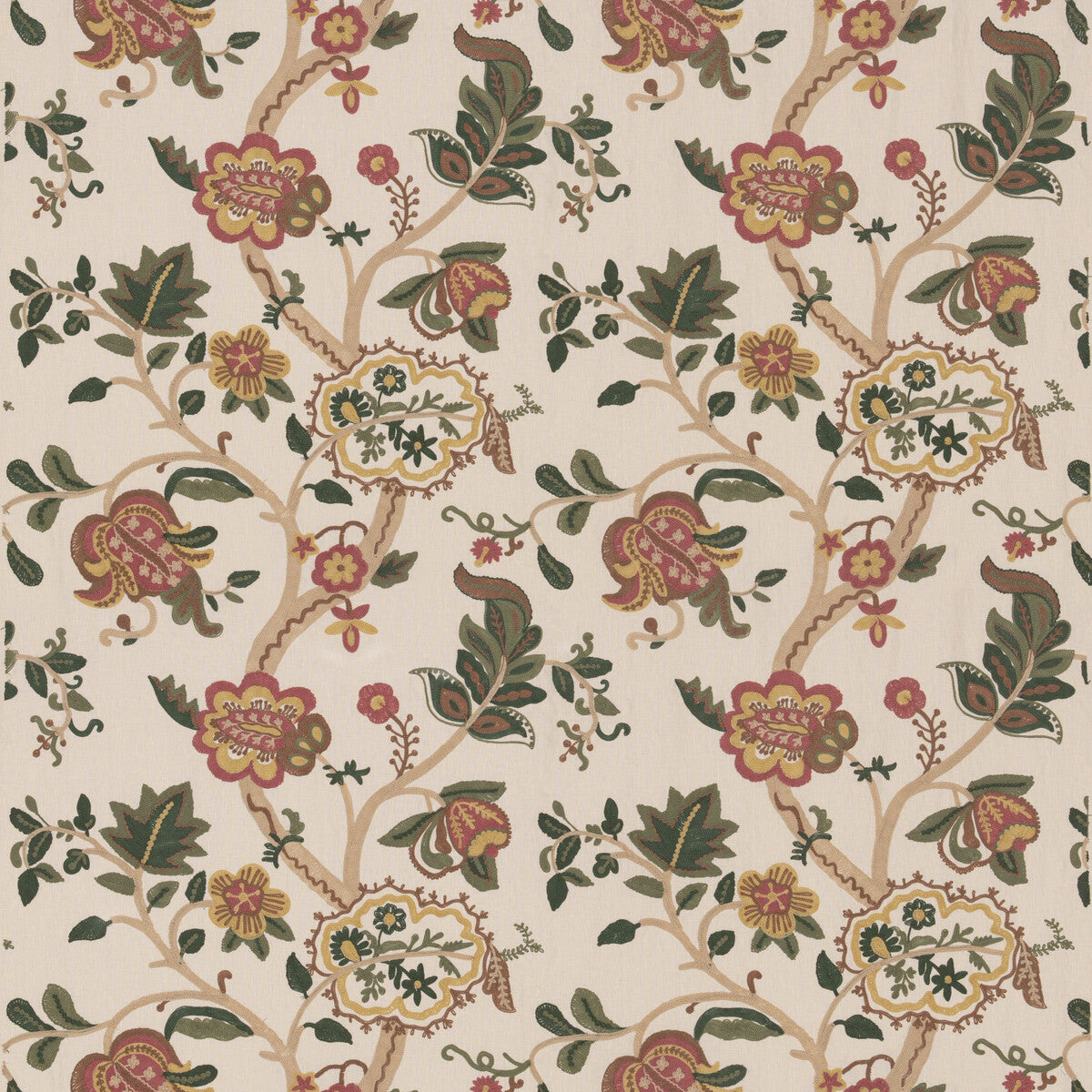 Chewton fabric in rose/green color - pattern BF11022.1.0 - by G P & J Baker in the Burford collection