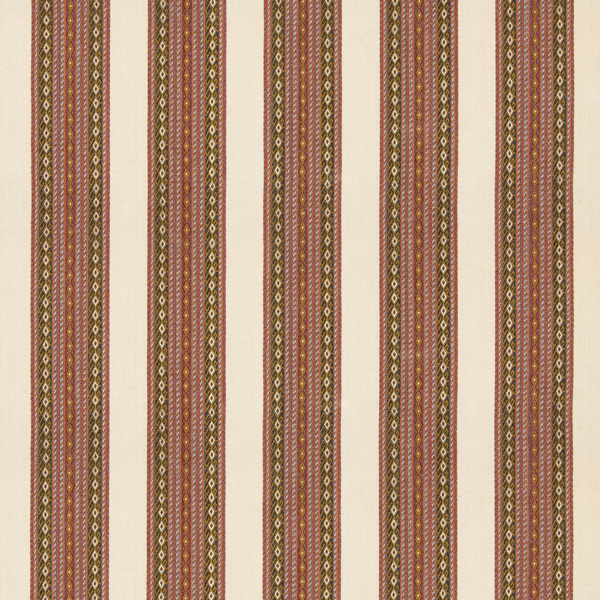 Worlds Apart fabric in fuchsia/ochre color - pattern BF11059.1.0 - by G P & J Baker in the X Kit Kemp Stripes collection