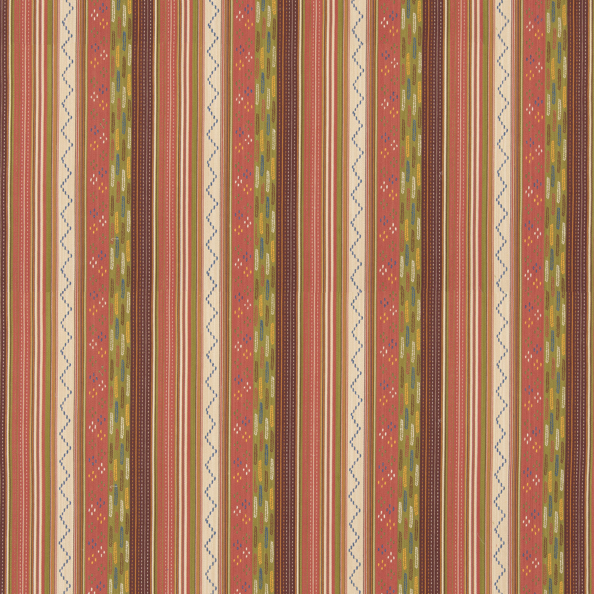 Runaway fabric in coral/green color - pattern BF11060.3.0 - by G P & J Baker in the X Kit Kemp Stripes collection