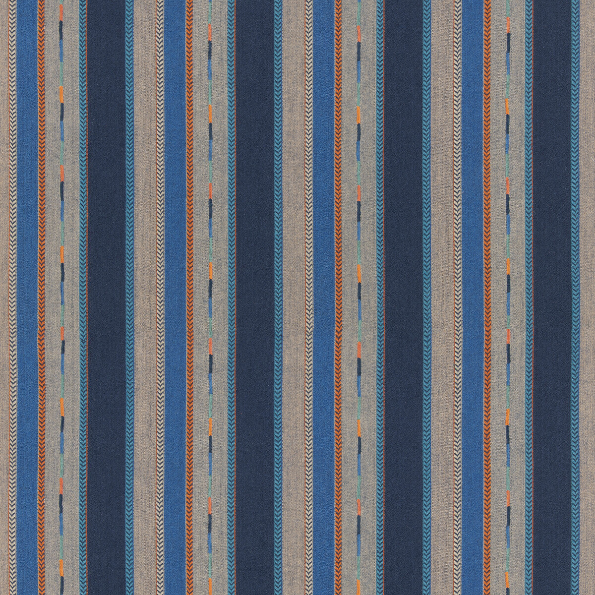 Bunty fabric in indigo color - pattern BF11062.2.0 - by G P & J Baker in the X Kit Kemp Stripes collection