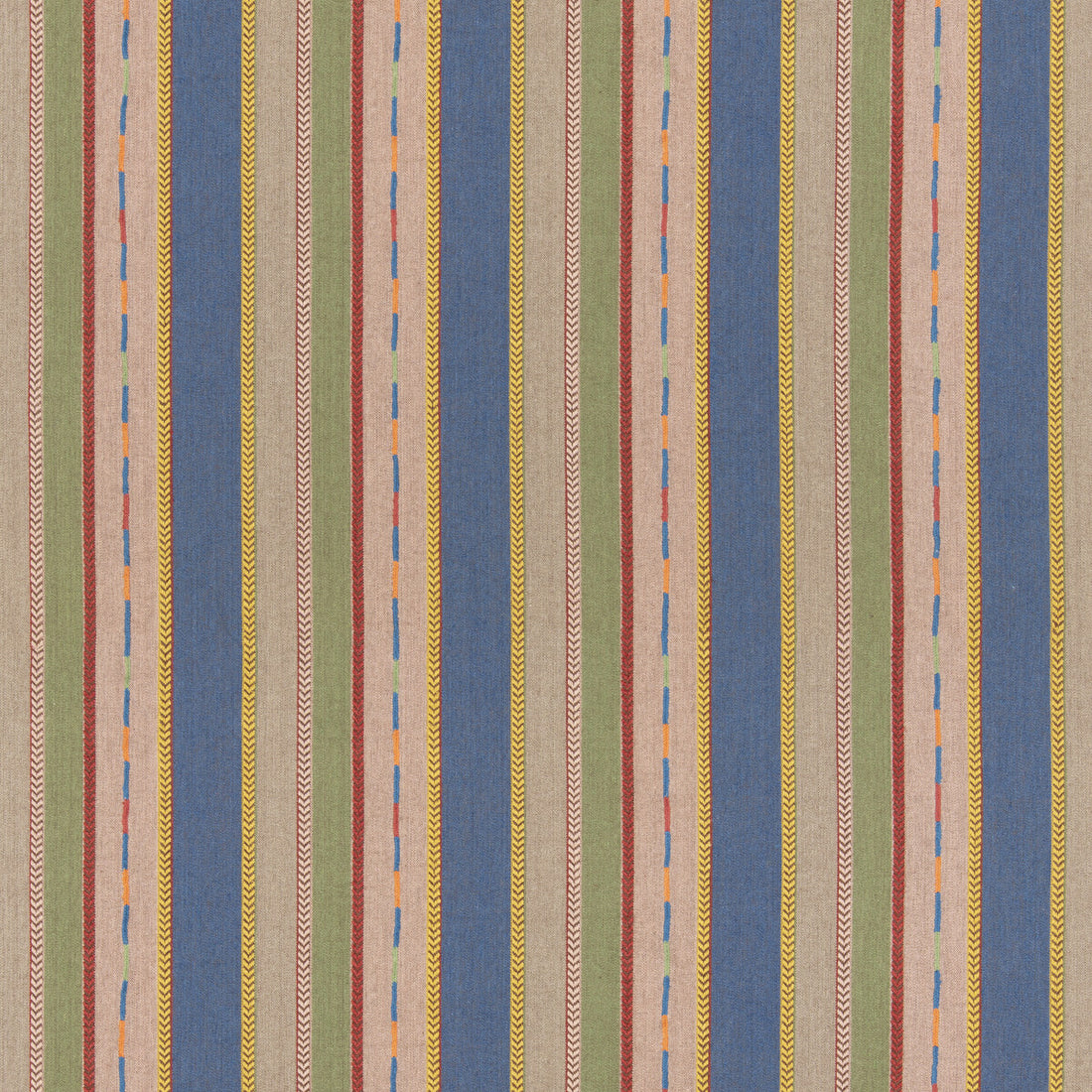 Bunty fabric in blue/green color - pattern BF11062.4.0 - by G P &amp; J Baker in the X Kit Kemp Stripes collection