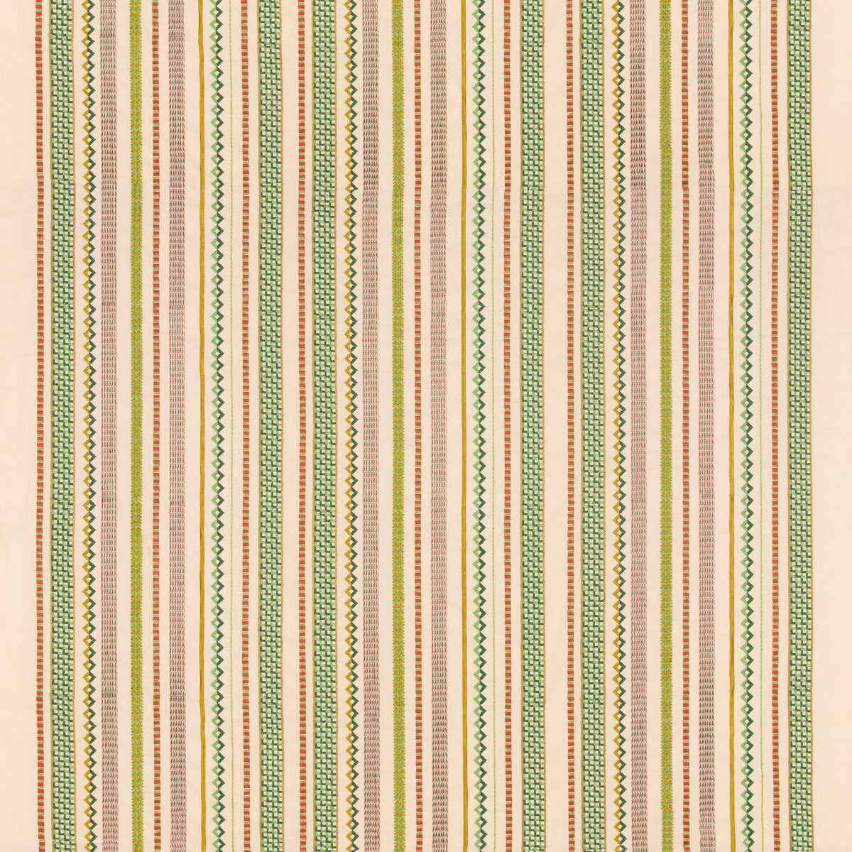 Tudor Stripe fabric in red green color - pattern number BF11097.4.0 - by G P & J Baker in the Royal Court collection