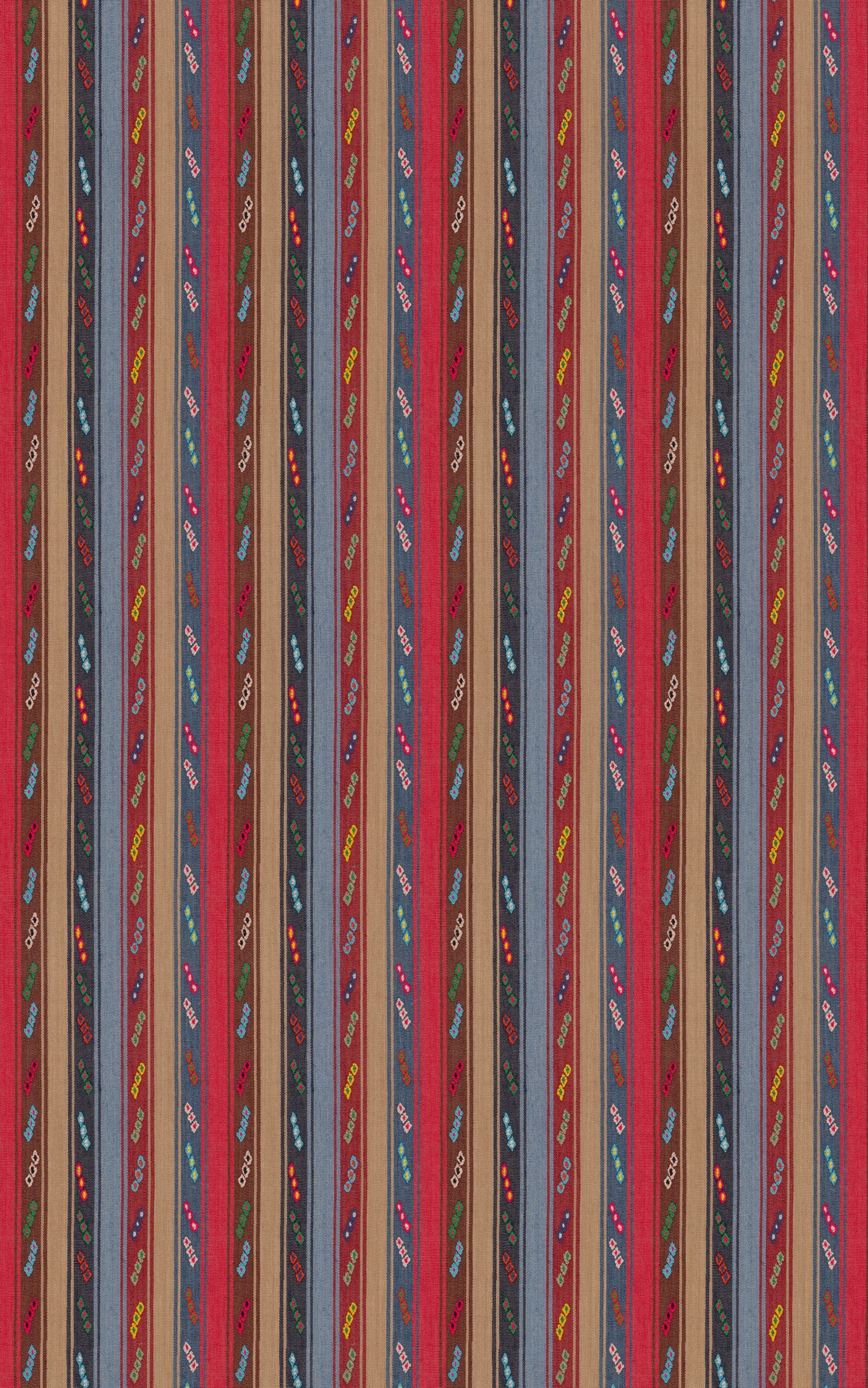 Tip Toe fabric in Crimson/Blue color - pattern number BF11128.3.0 - by G P & J Baker in the Kit Kemp Stripes II collection
