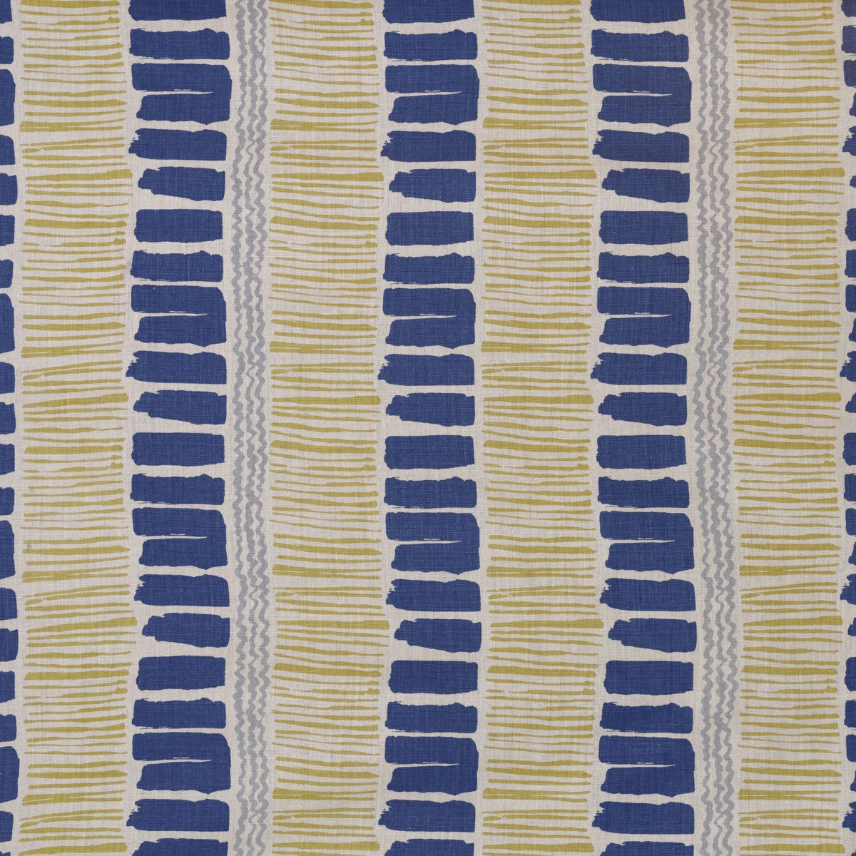 Saltaire fabric in indigo/yellow/aqua color - pattern BFC-3624.450.0 - by Lee Jofa in the Blithfield collection