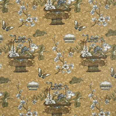 Castleton fabric in gold/silver color - pattern BP10313.4.0 - by G P &amp; J Baker in the Emperor&