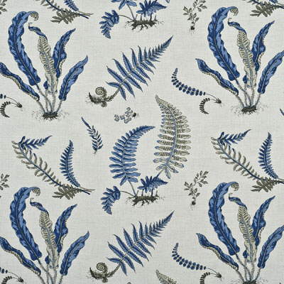 Ferns fabric in indigo/linen color - pattern BP10382.1.0 - by G P &amp; J Baker in the Originals UK collection