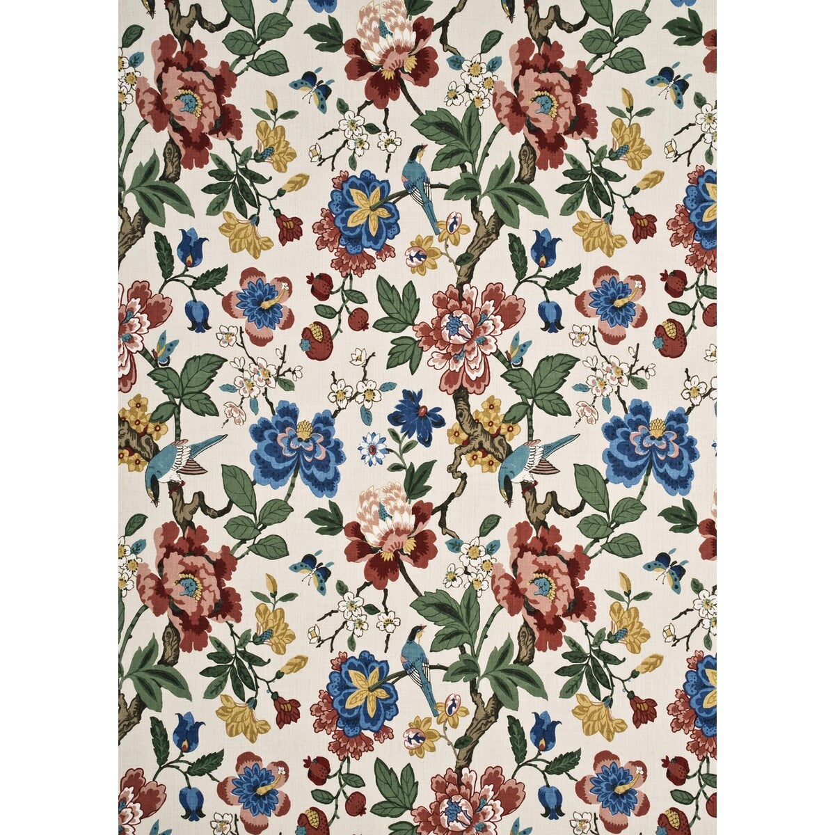 Persian Pomegranate fabric in red/green/aqua color - pattern BP10464.1.0 - by G P & J Baker in the Crayford collection