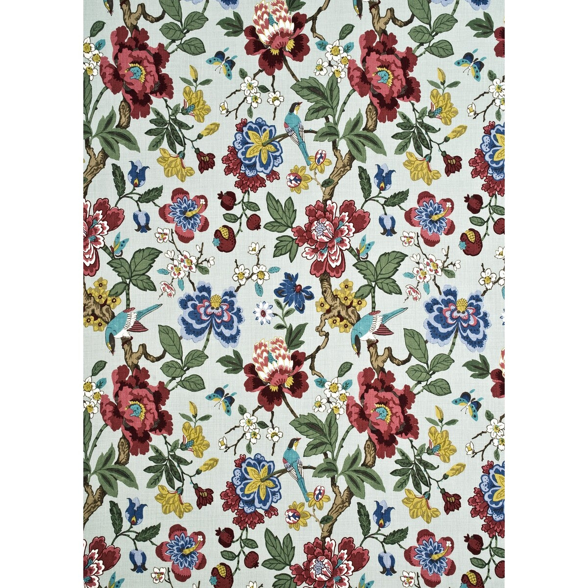 Persian Pomegranate fabric in aqua/multi color - pattern BP10464.3.0 - by G P & J Baker in the Crayford collection