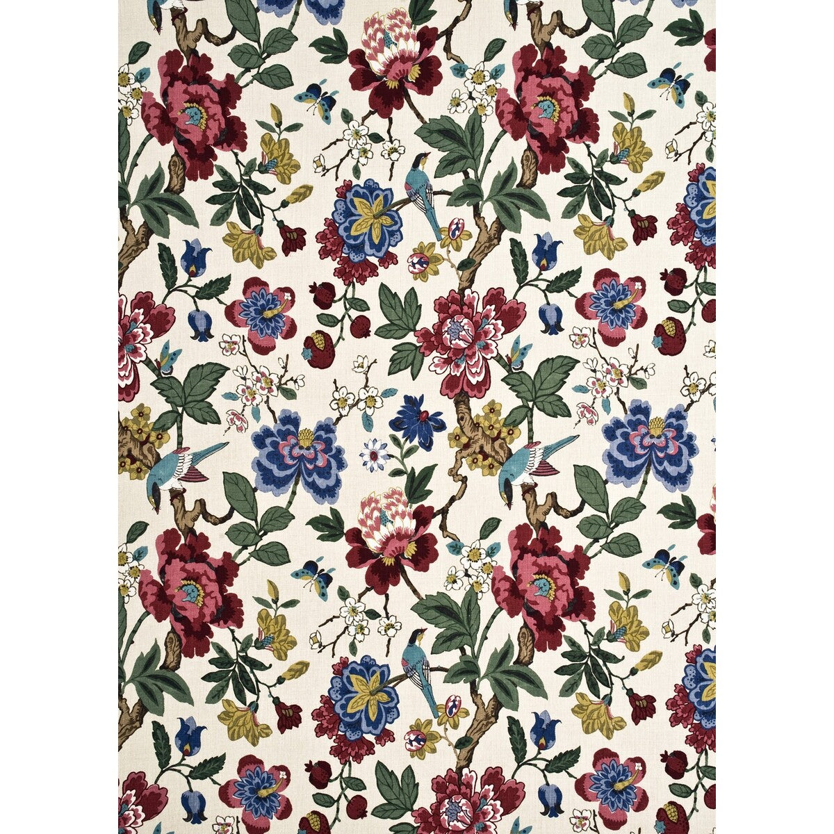 Persian Pomegranate fabric in red/indigo/stone color - pattern BP10464.4.0 - by G P & J Baker in the Crayford collection