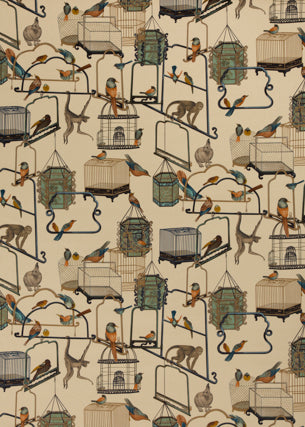 Menagerie Velvet fabric in parchment color - pattern BP10591.1.0 - by G P & J Baker in the Cosmopolitan collection