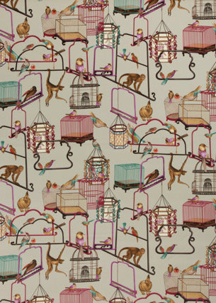 Menagerie Velvet fabric in aqua color - pattern BP10591.3.0 - by G P & J Baker in the Cosmopolitan collection