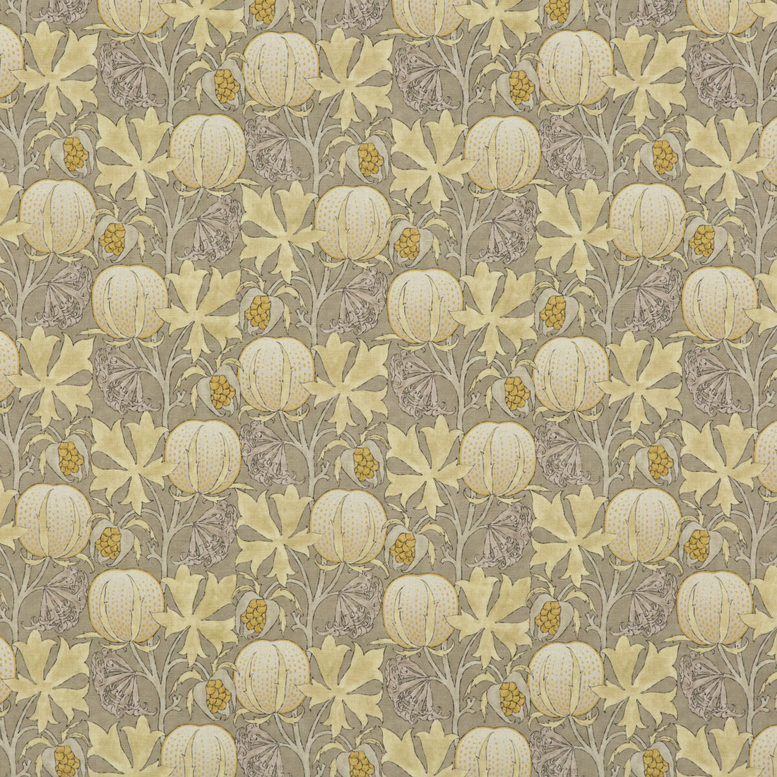 Pumpkins fabric in grey/ochre color - pattern BP10621.4.0 - by G P &amp; J Baker in the Originals V collection