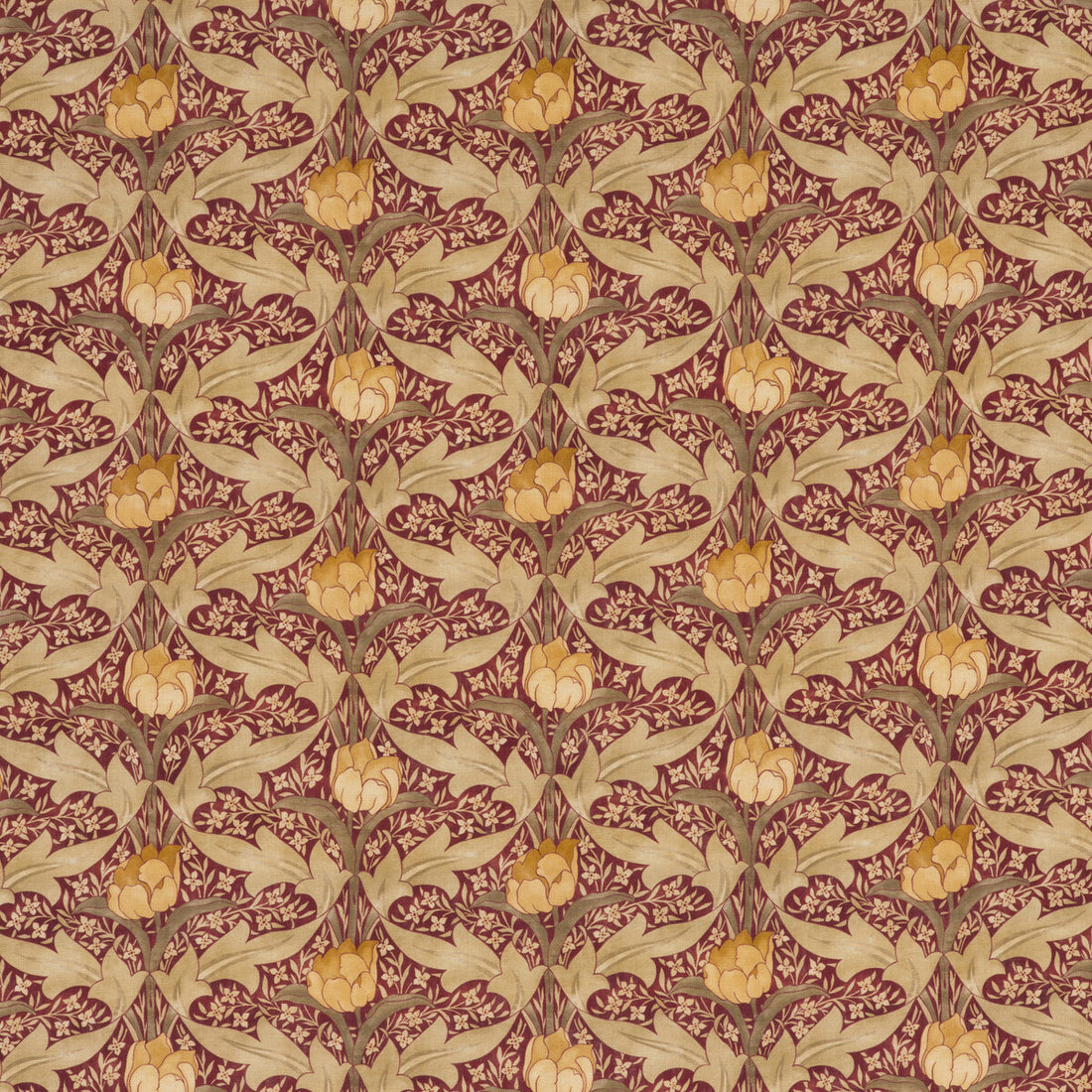 Tulip &amp; Jasmine fabric in red/ochre color - pattern BP10622.2.0 - by G P &amp; J Baker in the Originals V collection