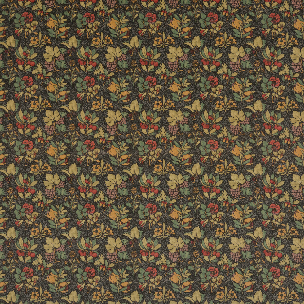 Meadow Fruit Velvet fabric in cinder/multi color - pattern BP10624.1.0 - by G P & J Baker in the Originals V collection