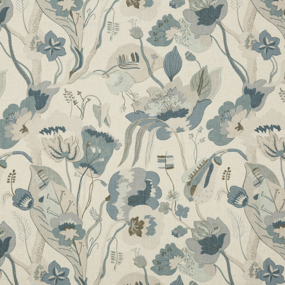 California fabric in linen/denim color - pattern BP10631.2.0 - by G P &amp; J Baker in the Specials Book collection
