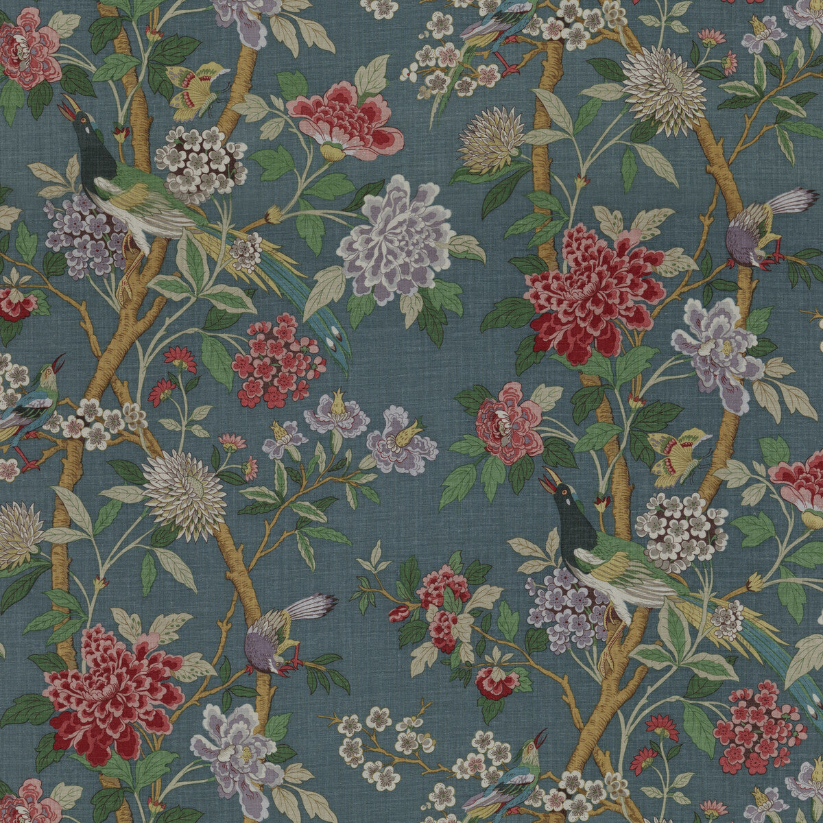 Hydrangea Bird fabric in indigo color - pattern BP10723.5.0 - by G P & J Baker in the Signature Prints collection