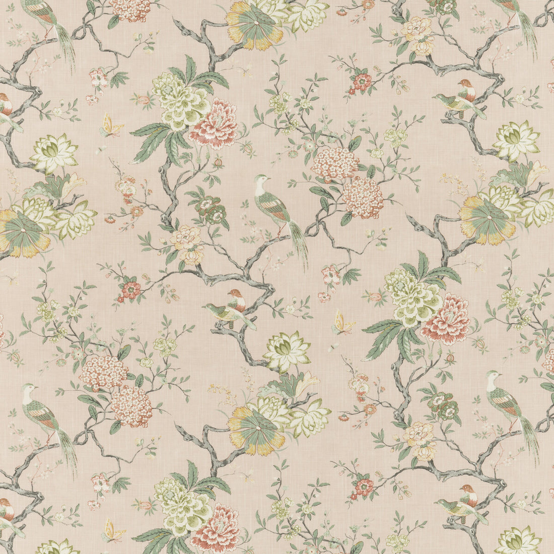 Oriental Bird Signature fabric in blush color - pattern BP10771.1.0 - by G P &amp; J Baker in the Signature Prints collection