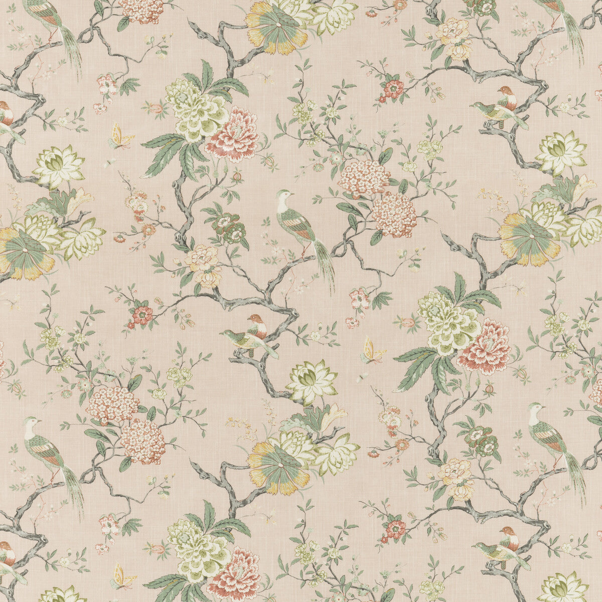 Oriental Bird Signature fabric in blush color - pattern BP10771.1.0 - by G P & J Baker in the Signature Prints collection